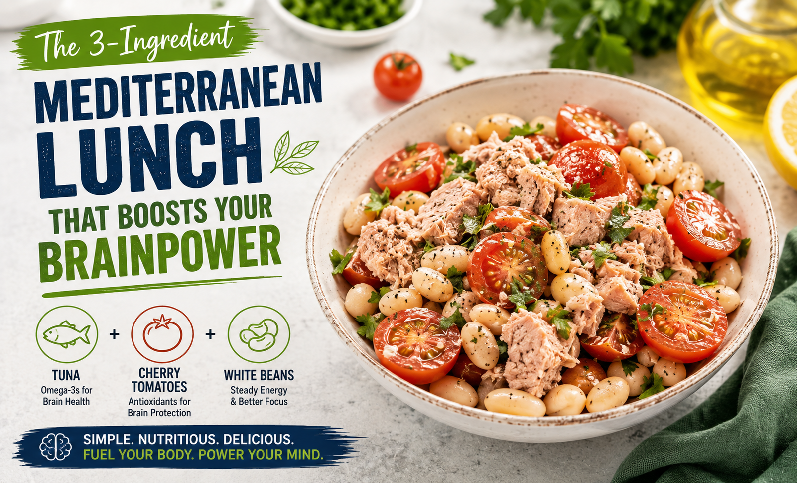 3-Ingredient Mediterranean Lunch for Better Brain Health and Energy
