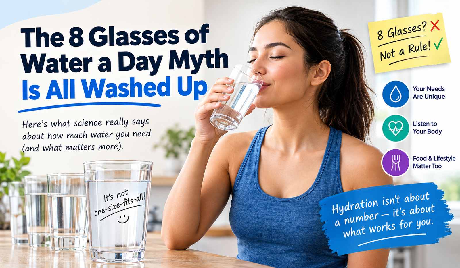 The 8 Glasses of Water a Day Myth: How Much Do You Need?